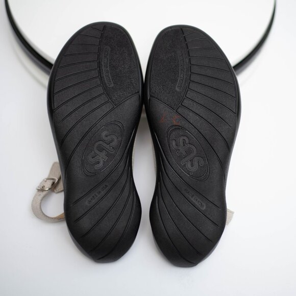 SAS Mystic Web Linen Sandals Women 8.5 WW Beige Leather Adjustable Comfort Shoes - Picture 7 of 8